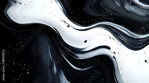Abstract black and white sw...