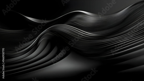 Abstract black waves creati...