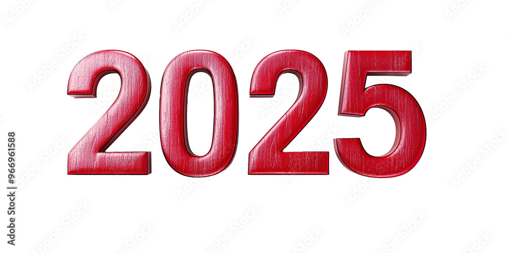 2025 3d NUMBER isolated on white background 2025 3d NUMBER isolated on white background