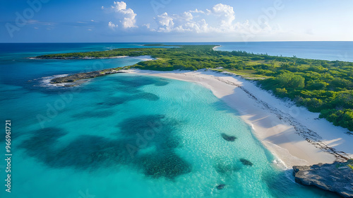 Aerial view of a serene bea...