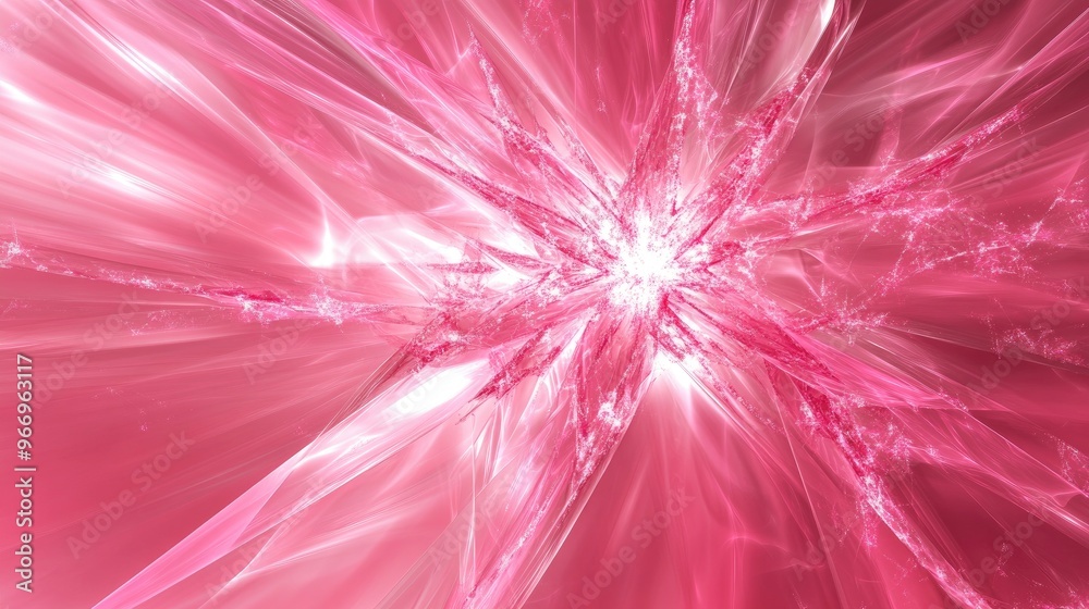Abstract pink background featuring a fractal star explosion with glossy effects and intricate lines Abstract pink background featuring a fractal star explosion with glossy effects and intricate lines
