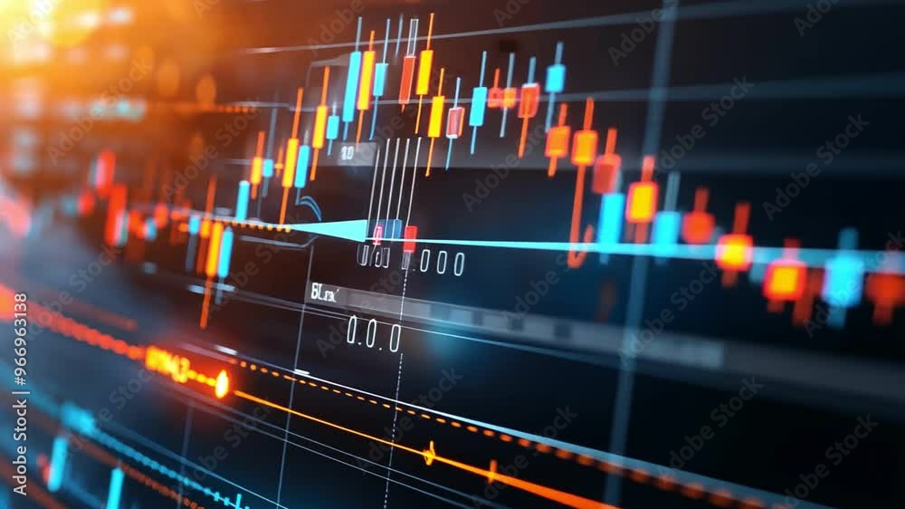 financial chart, abstract and futuristic, vibrant tones, digital art, sleek and modern technology background financial chart, abstract and futuristic, vibrant tones, digital art, sleek and modern technology background