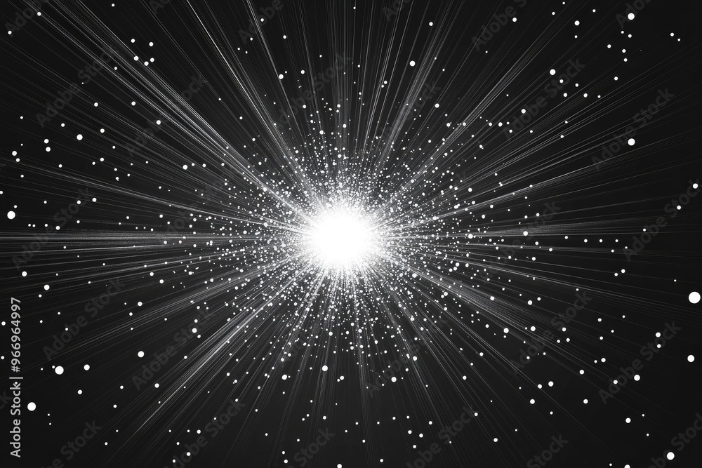 Line art illustration of a luminous starburst with radiant particles and lines Stunning abstract background featuring dynamic rays Line art illustration of a luminous starburst with radiant particles and lines Stunning abstract background featuring dynamic rays
