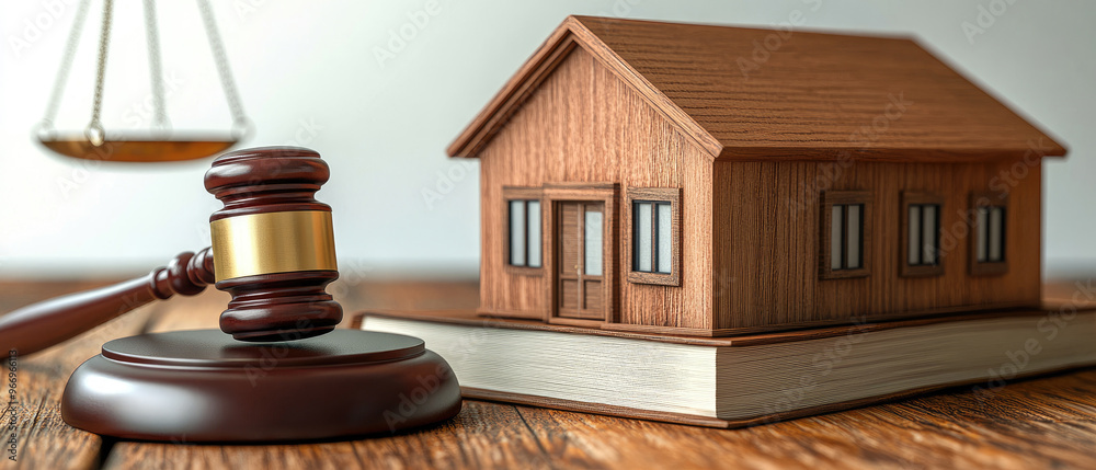 Explore the intersection of law and housing legislation, featuring law books and a gavel, representing legal authority in property matters. Explore the intersection of law and housing legislation, featuring law books and a gavel, representing legal authority in property matters.