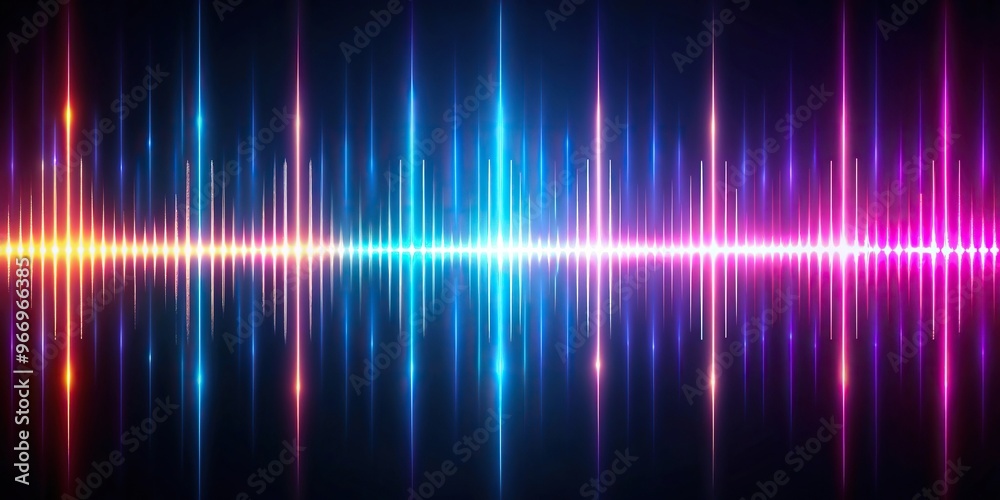 Symmetrical abstract audio waveform with glowing neon lights Symmetrical abstract audio waveform with glowing neon lights