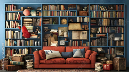 Cozy living space with a bo...