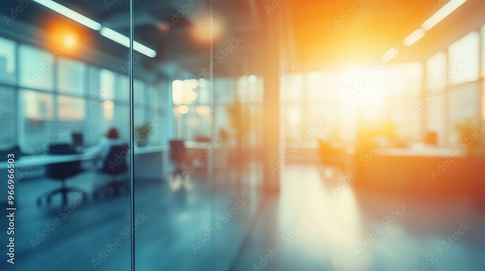 A bright and inviting modern office features glass walls and warm lighting, creating a productive workspace where professionals quietly focus on their tasks A bright and inviting modern office features glass walls and warm lighting, creating a productive workspace where professionals quietly focus on their tasks