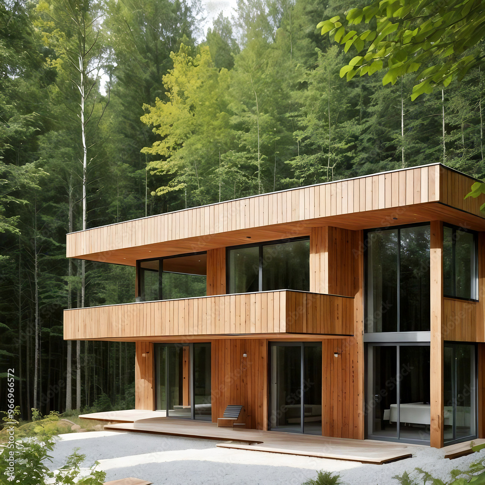 Dream House in the Forest - A modern architectural masterpiece combining wood, glass, steel, and concrete. Nestled in nature, this sleek design seamlessly blends contemporary aesthetics with natural m Dream House in the Forest - A modern architectural masterpiece combining wood, glass, steel, and concrete. Nestled in nature, this sleek design seamlessly blends contemporary aesthetics with natural m