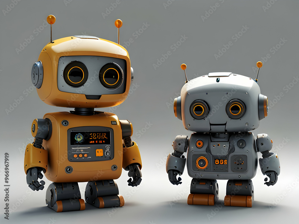 Fototapeta premium blue robot toy,Ai generated 