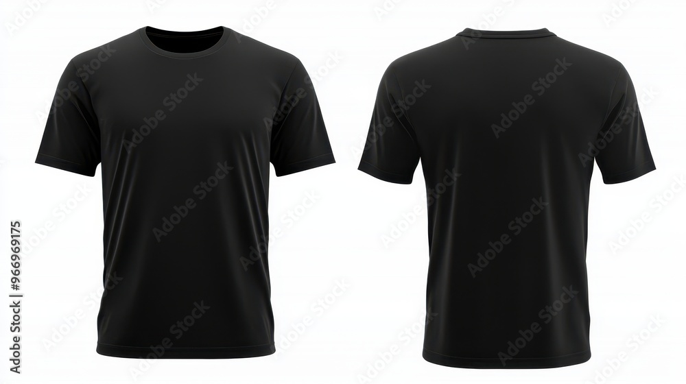 Blank Black T Shirt Mockup Front and Back View Isolated Blank Black T Shirt Mockup Front and Back View Isolated
