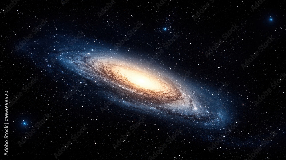 Spiral Galaxy in Deep Space with Stars Spiral Galaxy in Deep Space with Stars