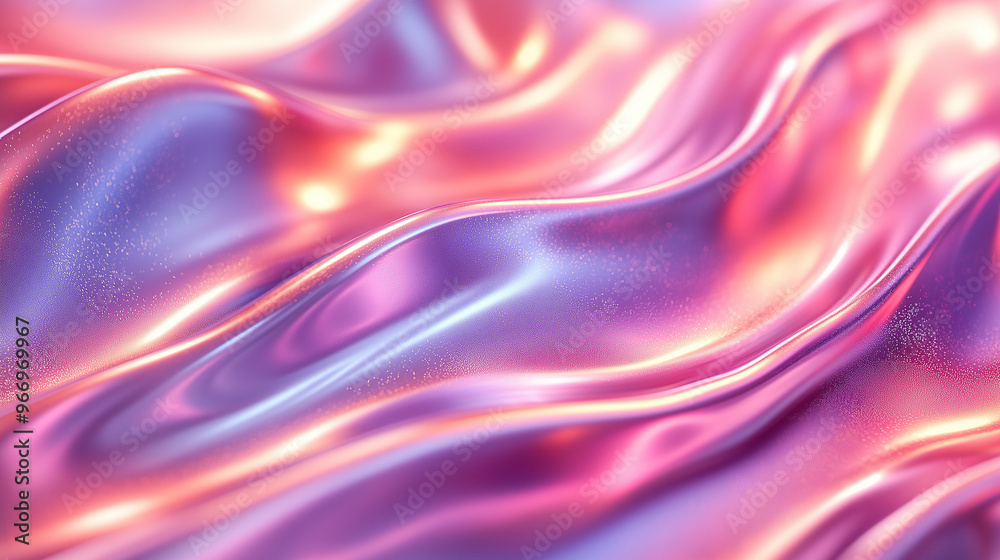 Background with abstract waves. Vibrant holographic chrome gradient. AI generative Background with abstract waves. Vibrant holographic chrome gradient. AI generative