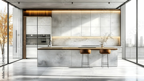 Modern kitchen design with ...