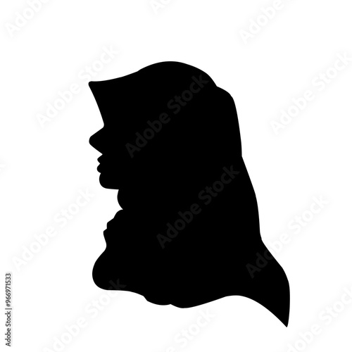 Muslim hijab girl silhouette 