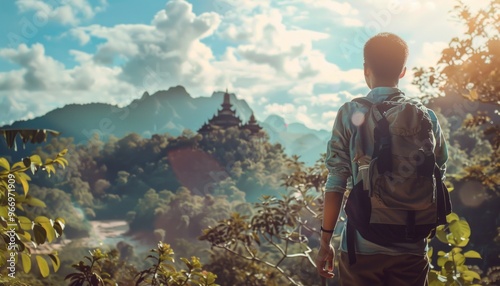 Exploring the Wonders of Nature: A Joyful Asian Man's Holiday Adventure