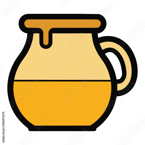 Honey pot isolated Clipart -  Bee Honey jar Vector Illustration
