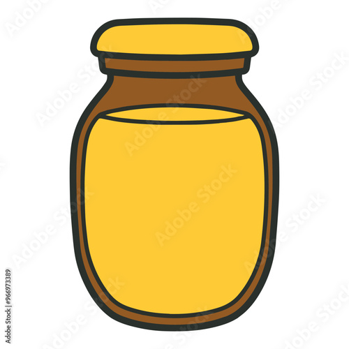 Honey pot isolated Clipart -  Bee Honey jar Vector Illustration