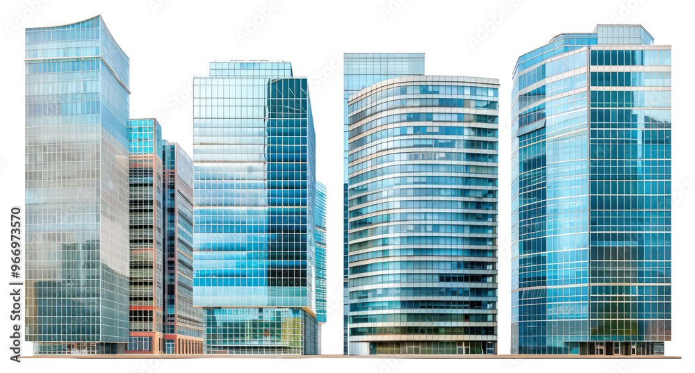 PNG Modern glass skyscrapers cityscape PNG Modern glass skyscrapers cityscape