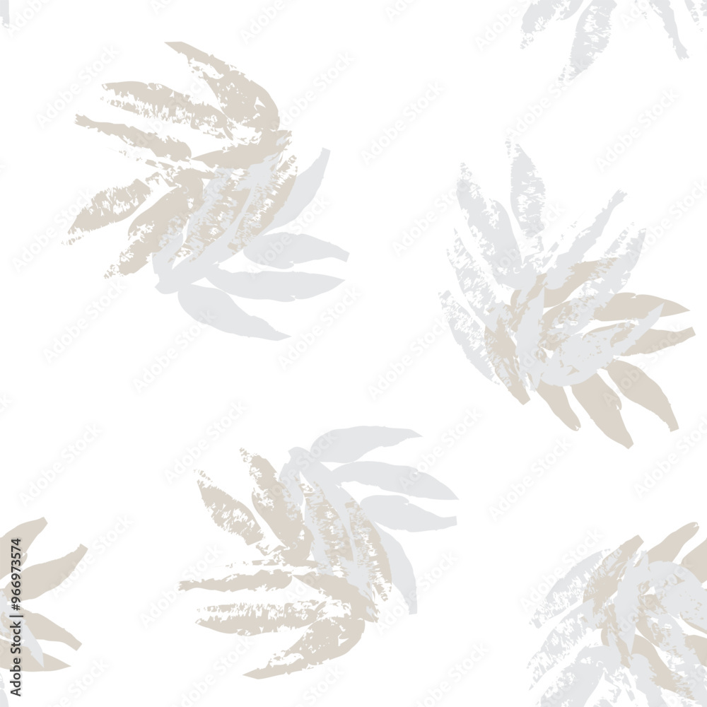 Neutral Colour Tropical Leaf Seamless Pattern Design Neutral Colour Tropical Leaf Seamless Pattern Design