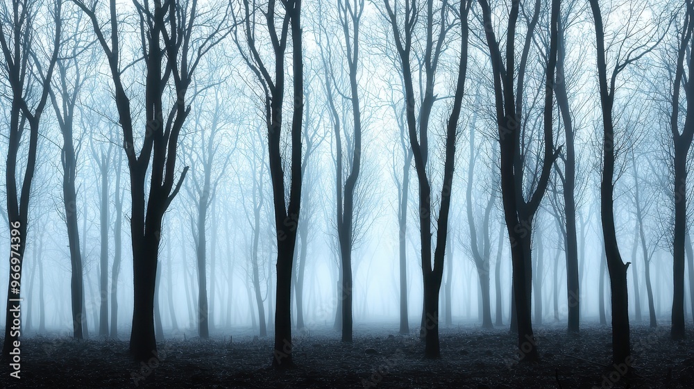 Mysterious Foggy Forest Landscape Mysterious Foggy Forest Landscape