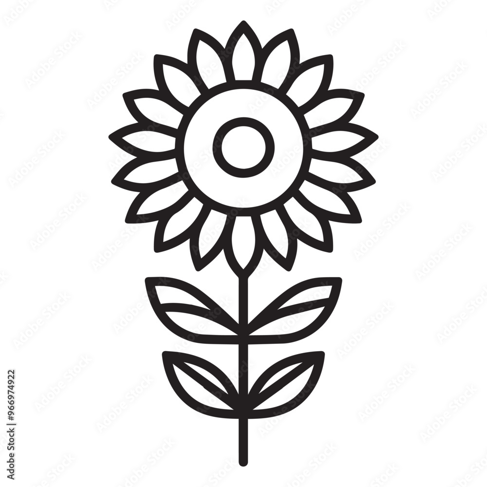 Common sunflower Outline Design - Sunflower
Flower Vector Illustration in black and white Common sunflower Outline Design - Sunflower
Flower Vector Illustration in black and white