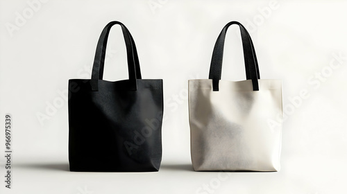 Two tote bags, one black an...