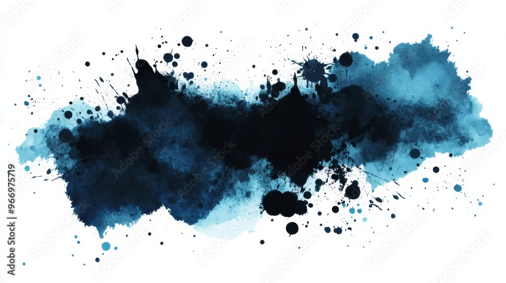 Obraz premium Abstract watercolor splash background, ink blots, and stains vector illustration isolated on a white background.