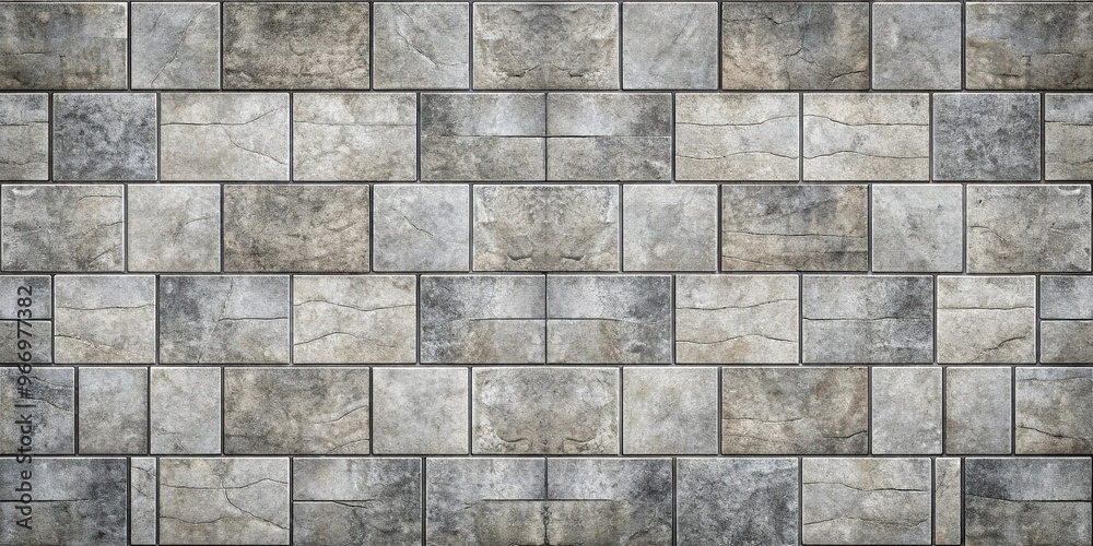 Fototapeta premium Symmetrical grey textured stone wall or floor background pattern