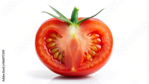Wallpaper Mural Symmetrical half tomato isolated on white background Torontodigital.ca