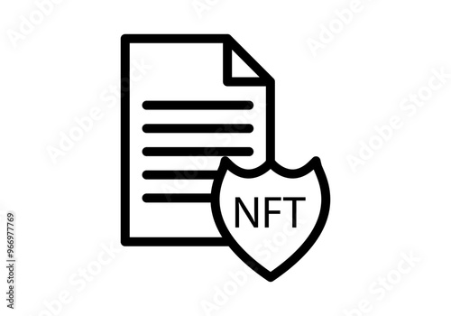 Icono negro de contrato de NFT