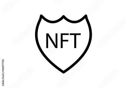 Icono negro de escudo NFT seguro