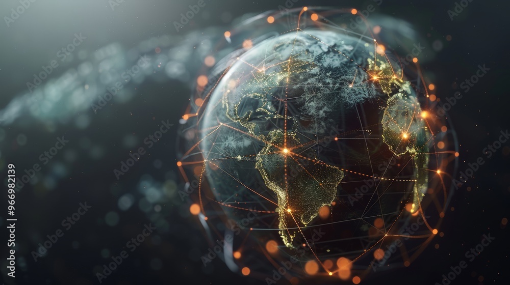 3d earth model with glowing data lines illustrating agriculture s impact on greenhouse gases 3d earth model with glowing data lines illustrating agriculture s impact on greenhouse gases