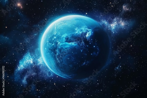 Stunning outdoor representation of Neptune in the context of galactic exploration.