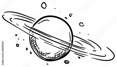 saturn handdrawn illustration