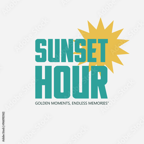 Sunset hour typography slogan for t shirt printing.