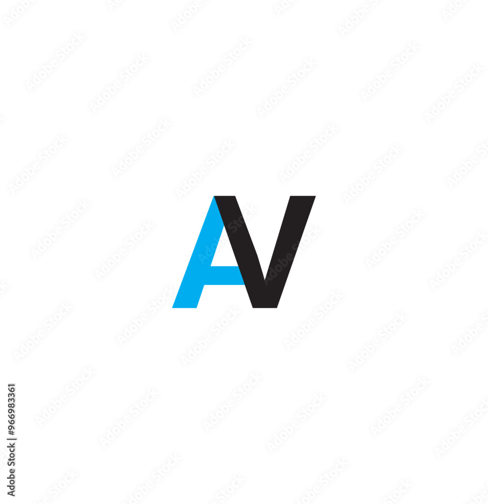 Vector logo of V initial letter design in blue and black style. Can be used as Logo, Brands,Mascot. Vector logo of V initial letter design in blue and black style. Can be used as Logo, Brands,Mascot.