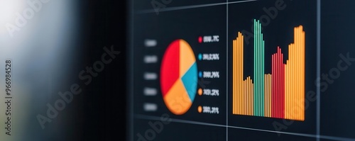 Closeup of a KPI dashboard with a focus on marketing metrics conversion rates, social media engagement, and traffic sources