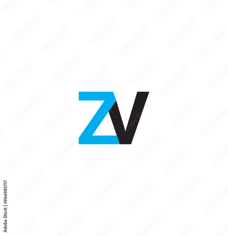 Vector logo of V initial letter design in blue and black style. Can be used as Logo, Brands,Mascot. Vector logo of V initial letter design in blue and black style. Can be used as Logo, Brands,Mascot.