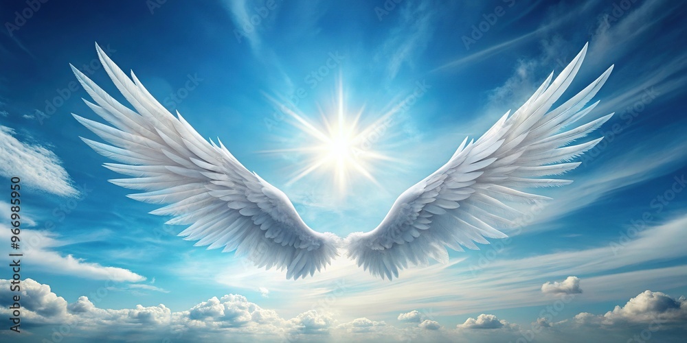 Symmetrical serendipity in the skies with white wings on a gentle azure breeze Symmetrical serendipity in the skies with white wings on a gentle azure breeze