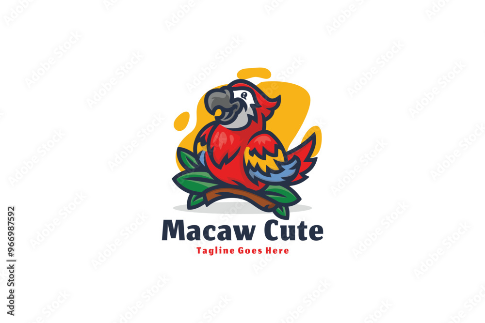 Fototapeta premium Macaw logo illustration vector Design template