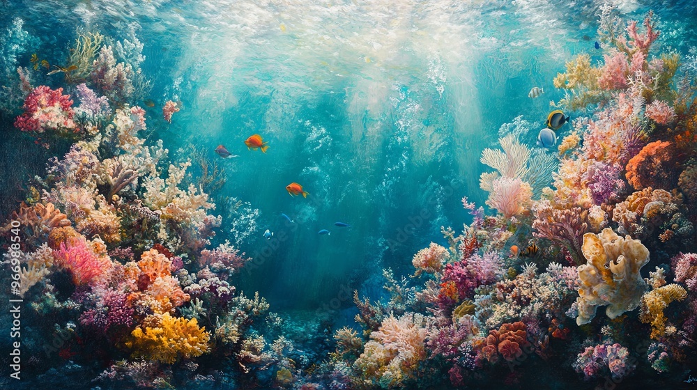 Naklejka premium Corals and coral reefs on the seabed