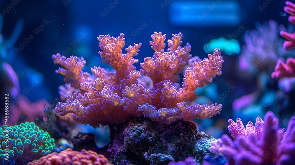 Obraz premium Corals and coral reefs on the seabed