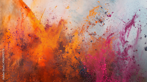 Abstract Art with Colorful Textured Paint on a Concrete Wallpaper Background.