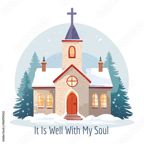 It Is Well With My Soul. Christian Design. Jesus Design. Use as digital print, flyer, card or T Shirt Design.