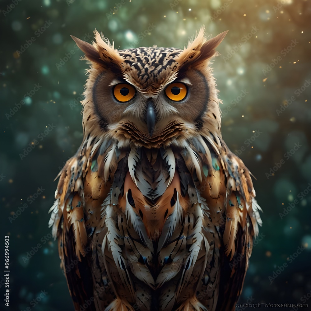 A human brain morphed into a wise owl with neuron pathways forming feathers A human brain morphed into a wise owl with neuron pathways forming feathers