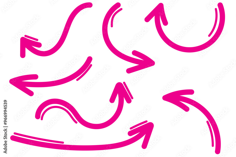 Set of Hand drawn vector arrows doodle on white background. design element vector illustration. Set of Hand drawn vector arrows doodle on white background. design element vector illustration.