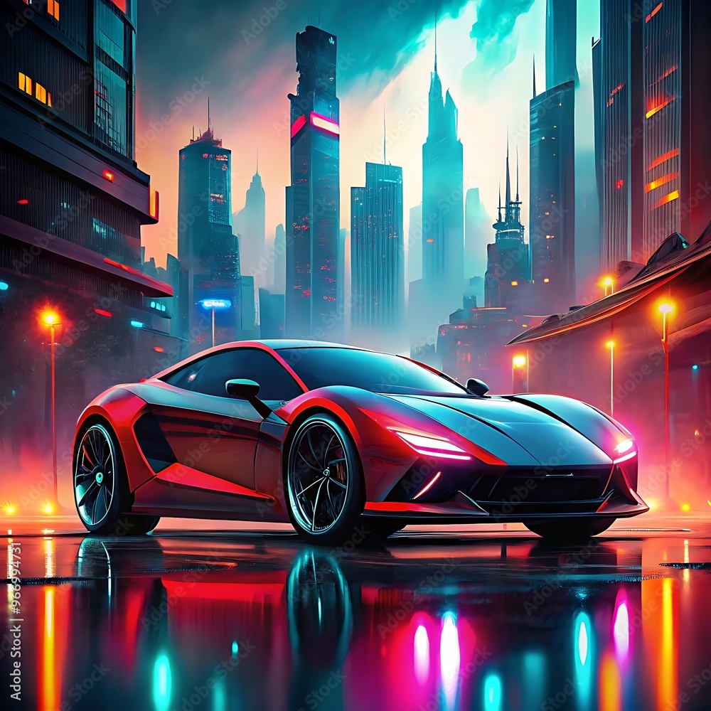 Technology Futuristic Fast Car. Car walpaper, Photo. Ai Generate