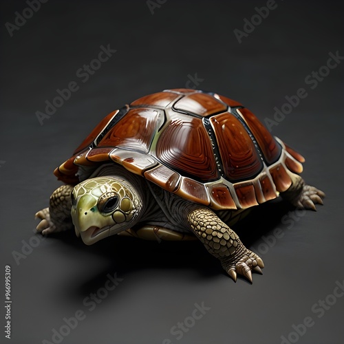 A liver depicted as a turtle with its shell made of liver lobes photo