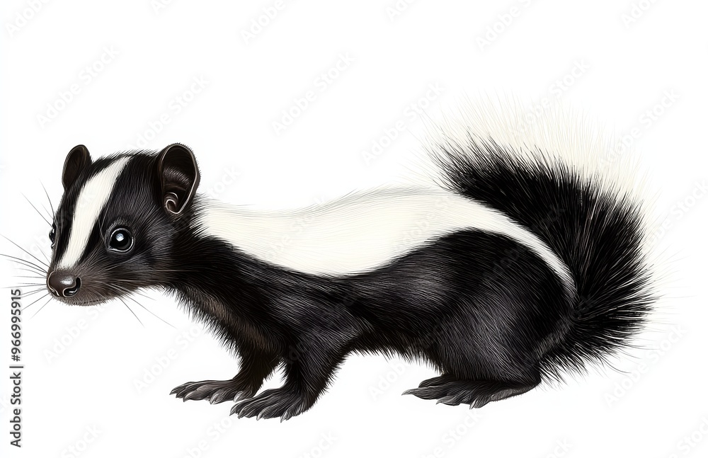 Skunk PNG depicting a unique mammal found in nature. Skunk PNG depicting a unique mammal found in nature.