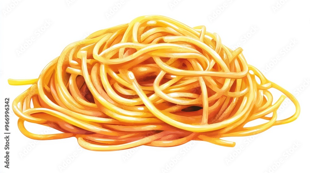 PNG illustration depicting noodle pasta in a carbonara style.